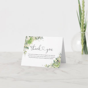 Cartão de Agradecimento de Casamento com Hortênsia
