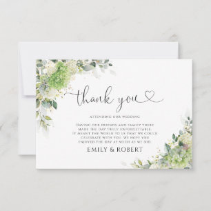 Cartão de Agradecimento de Casamento com Hortênsia