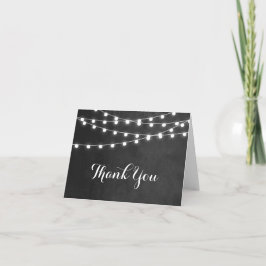 Cartão de Agradecimento de Casamento com Luzes de
