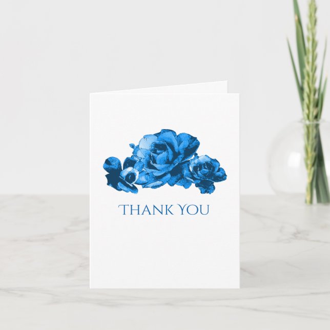 Cartão de Agradecimento de Casamento com Rosas em  (Frente)