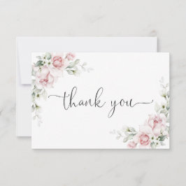Cartão de Agradecimento de Casamento com Rosas Ros