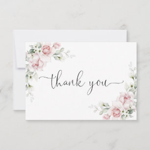 Cartão de Agradecimento de Casamento com Rosas Ros