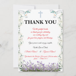 Cartão de Agradecimento de Casamento Cristão com C