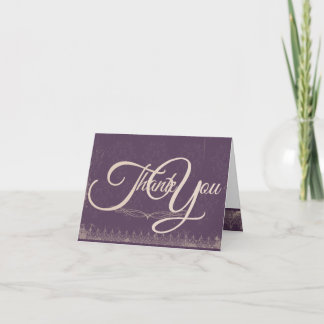 Cartão de Agradecimento de Casamento Damask Vintag