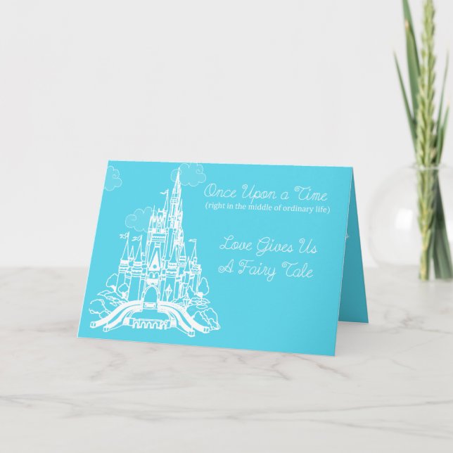 Cartão de Agradecimento de Casamento de Conto de F (Frente)