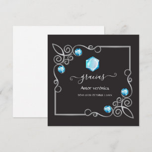 Cartão de Agradecimento de Casamento de Diamante