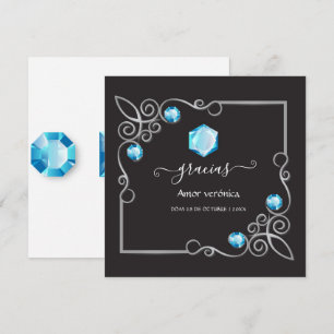 Cartão de Agradecimento de Casamento de Diamante