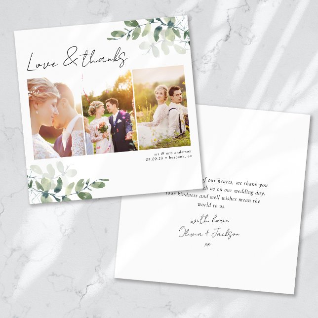 Cartão de Agradecimento de Casamento de Foto Minim (Criador carregado)