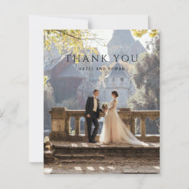 Cartão de Agradecimento de Casamento de Foto Simpl