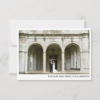 Cartão de agradecimento de casamento de foto simpl