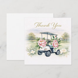 cartão de agradecimento de casamento de golfe
