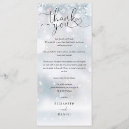 Cartão de Agradecimento de Casamento de Inverno co