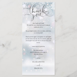 Cartão de Agradecimento de Casamento de Inverno co