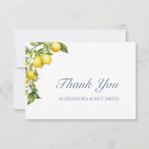 Cartão de Agradecimento de Casamento de Limão Ital