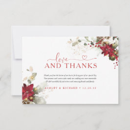 Cartão de Agradecimento de Casamento de Natal com
