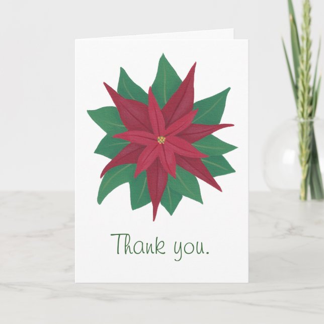 Cartão de Agradecimento de Casamento de Natal Flor (Frente)