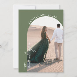 Cartão de agradecimento de casamento de palmeiras 