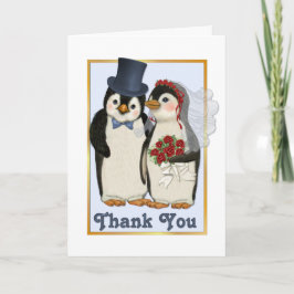 Cartão de Agradecimento de Casamento de Pinguim