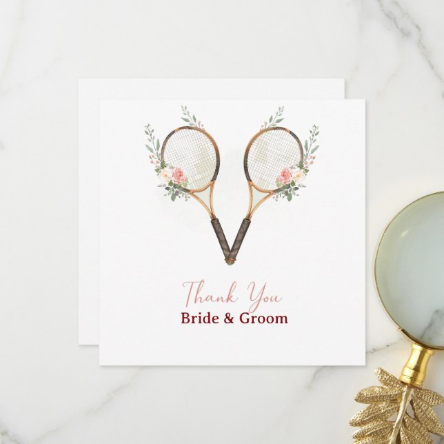 Cartão de Agradecimento de Casamento de Tênis (Frente/Verso In Situ)