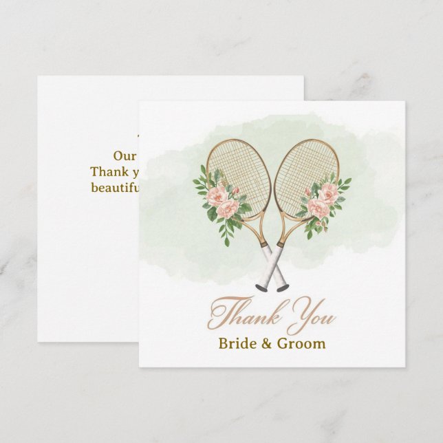 Cartão de Agradecimento de Casamento de Tênis (Frente/Verso)