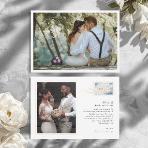 Cartão de Agradecimento de Casamento de Viagem par