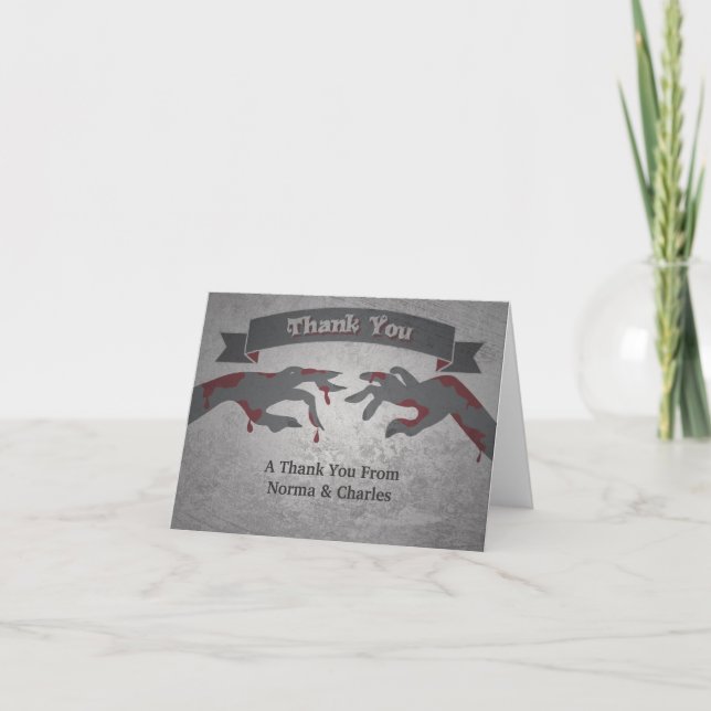Cartão de Agradecimento de Casamento de Zumbi (Frente)
