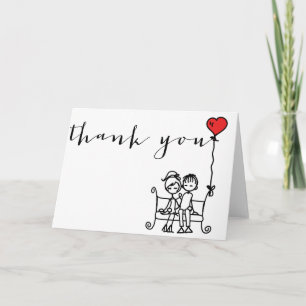 Cartão de Agradecimento de Casamento Desenhos da N