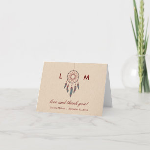 Cartão de Agradecimento de Casamento Dream Catcher