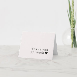 Cartão de Agradecimento de Casamento Ecru com Tipo