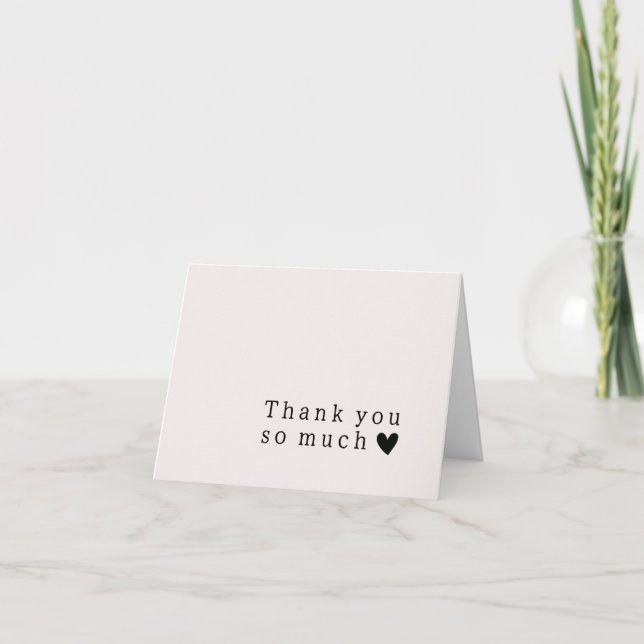 Cartão de Agradecimento de Casamento Ecru com Tipo (Frente)
