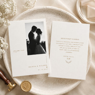 Cartão de Agradecimento de Casamento Editorial Mod