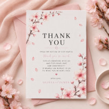 Cartão de Agradecimento de Casamento Elegância Flo