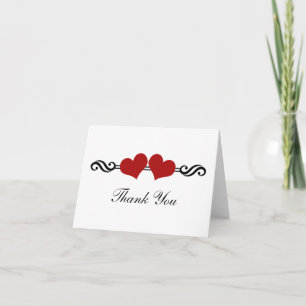 Cartão de Agradecimento de Casamento Elegant Heart