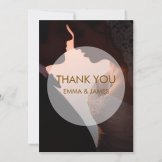 Cartão de agradecimento de casamento Elegant Peach