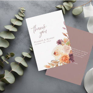 Cartão de Agradecimento de Casamento Elegante Blus