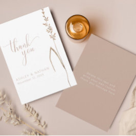Cartão de Agradecimento de Casamento Elegante Boho