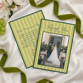 Cartão de Agradecimento de Casamento Elegante com