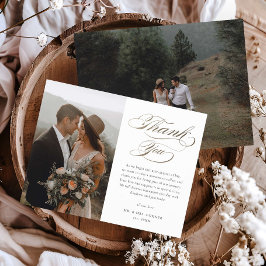 Cartão de Agradecimento de Casamento Elegante com 