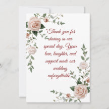 Cartão de Agradecimento de Casamento Elegante com 