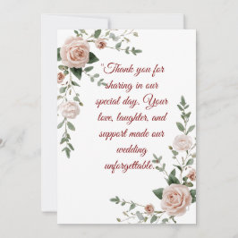 Cartão de Agradecimento de Casamento Elegante com