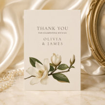 Cartão de Agradecimento de Casamento Elegante Magn