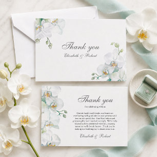 Cartão de Agradecimento de Casamento Elegante Orqu