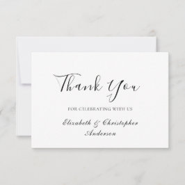 Cartão de Agradecimento de Casamento Elegante Pret