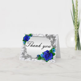 Cartão de Agradecimento de Casamento Elegantes Ros