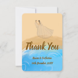 Cartão de Agradecimento de Casamento em Aquarela d