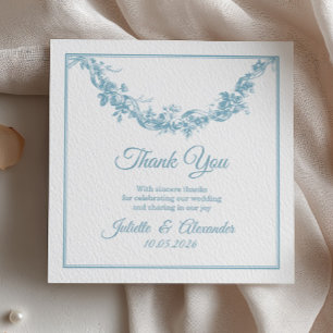 Cartão de Agradecimento de Casamento em Azul Pó To
