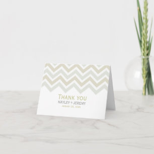 Cartão de Agradecimento de Casamento em Creme e Ci