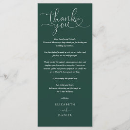 Cartão de Agradecimento de Casamento em Letra Esme