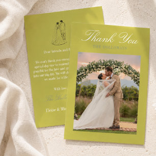 Cartão de Agradecimento de Casamento em Script Cha
