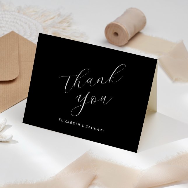 Cartão de Agradecimento de Casamento em Script Pre (Criador carregado)